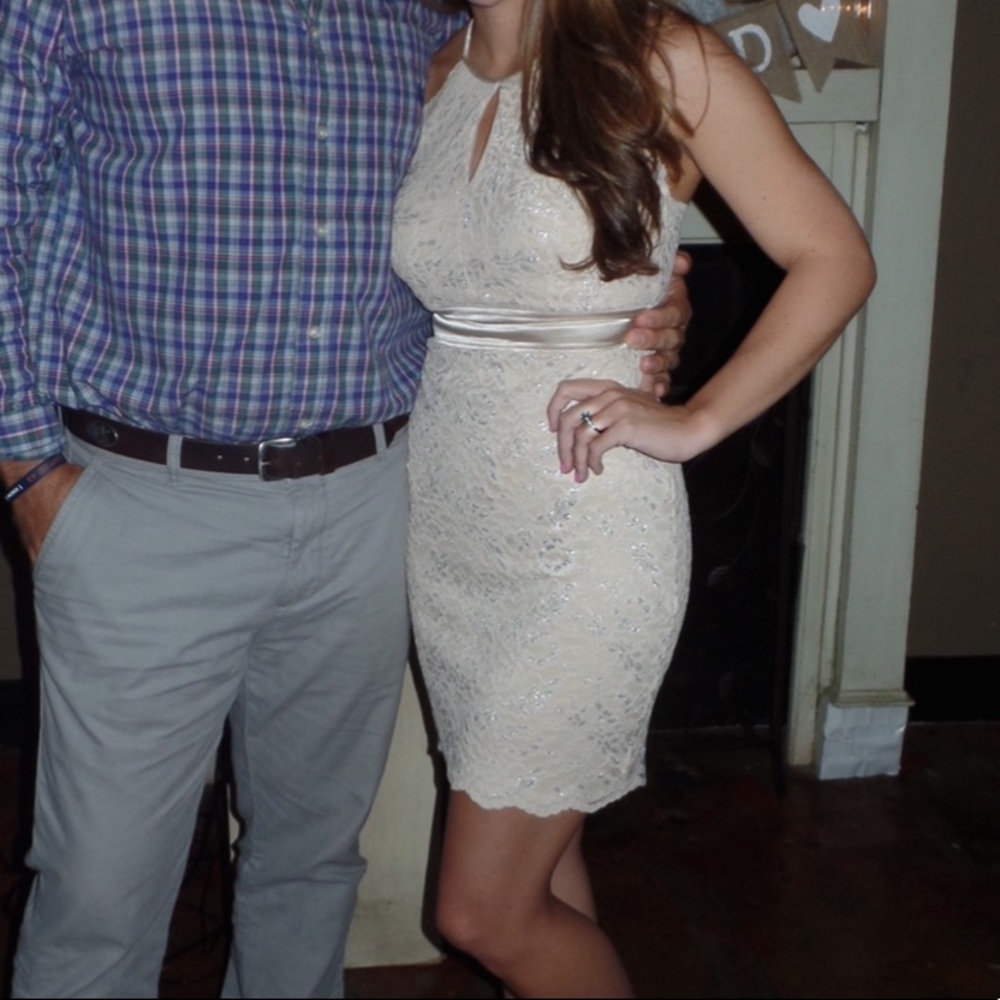 Pretty nude/champagne cocktail dress
